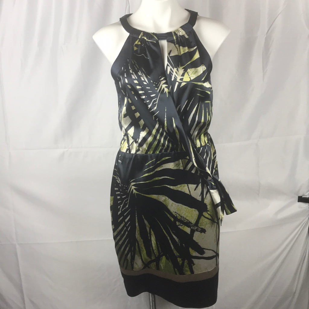 T Tahari “Lauren Dress” Black Sleeveless Dress Womens 6 Midi Dress Keyhole Date